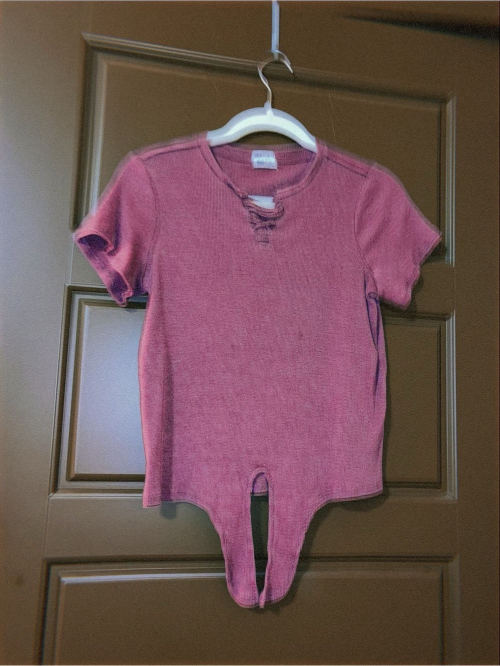 Kids Pink Distressed One-Piece Bodysuit